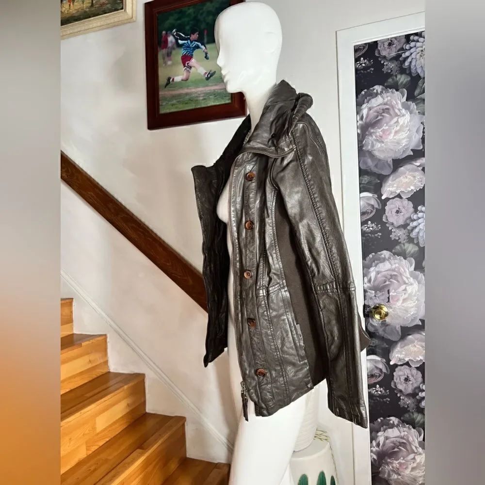 Nicholas K Leather Jacket Army - Picture 10 of 12